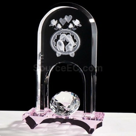 Customization 3D Carved Crystal Door Trophy Corporate Gifts