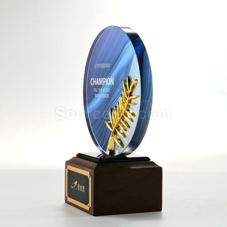 Customization Solid Wood Crystal Trophy Corporate Gifts