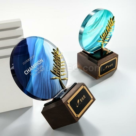 Customization Solid Wood Crystal Trophy Corporate Gifts