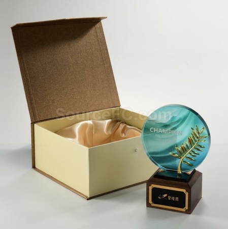 Customization Solid Wood Crystal Trophy Corporate Gifts