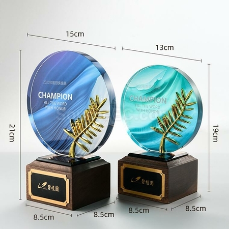 Customization Solid Wood Crystal Trophy Corporate Gifts
