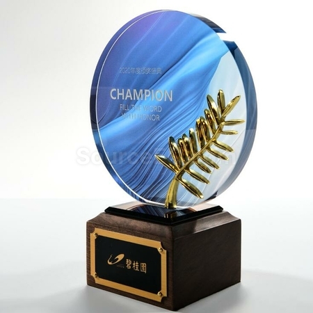 Customization Solid Wood Crystal Trophy Corporate Gifts