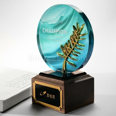 Customization Solid Wood Crystal Trophy Corporate Gifts