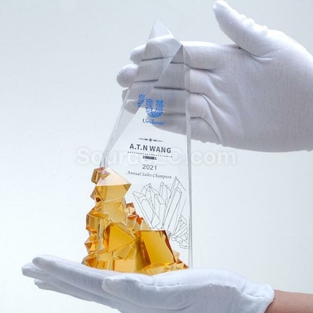 Customization Rush Hour Glass Crystal Trophy Corporate Gifts