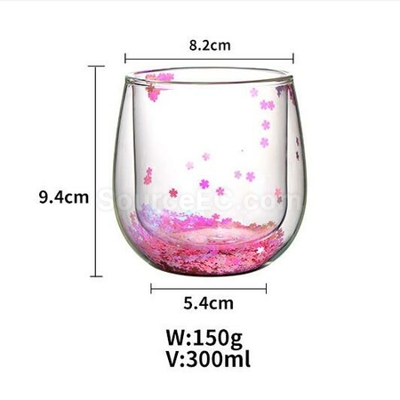 Customization Romantic Cherry Blossom Double Glass Corporate Gifts