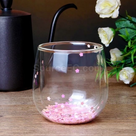 Customization Romantic Cherry Blossom Double Glass Corporate Gifts