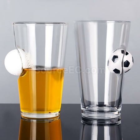 Customization Creative Shape Inlaid Ball Beer Glass Mug Corporate Gifts