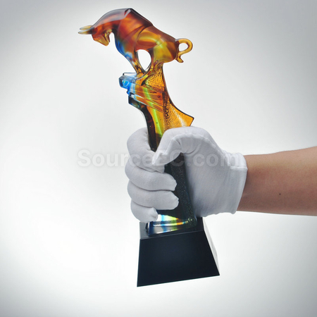 Customization Colored Glaze Crystal Trophy Corporate Gifts