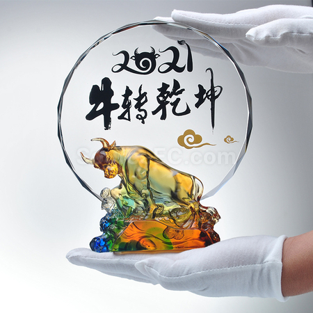 Customization Colored Glaze Crystal Trophy Corporate Gifts