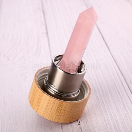 Customization Natural Crystal Column Bamboo Lid High Boron Glass Cup Corporate Gifts