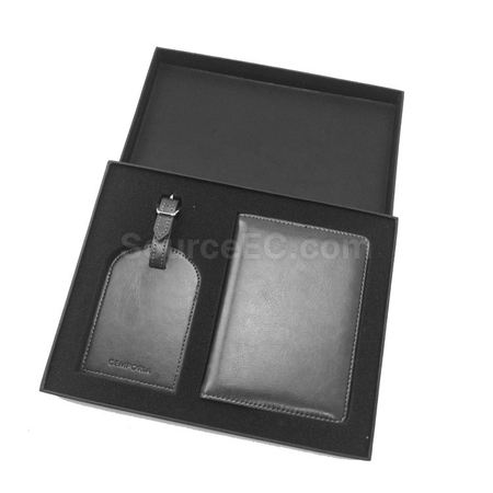PU Luggage Tag and Passport Case Gift Set Corporate Gifts Souvenir Promotional Products Source EC Hong Kong