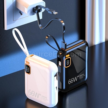 Customization Portable Self-Contained Line Portable Fast Charging Power Bank Corporate Gifts