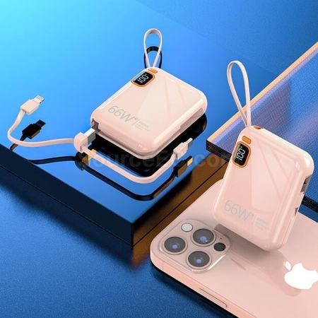Customization Portable Self-Contained Line Portable Fast Charging Power Bank Corporate Gifts