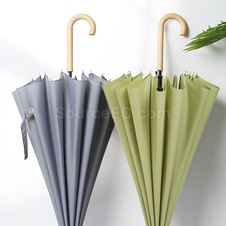 Customization 16Bone Wooden Handle Straight Umbrella Corporate Gifts