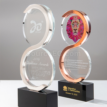 Customization Metal geometric crystal trophy Corporate Gifts