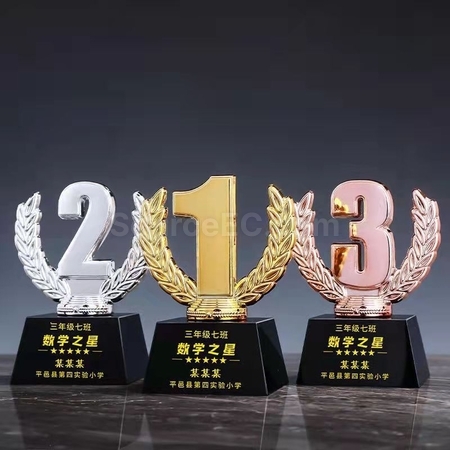 Customization Small Gold, Silver and Bronze Crystal Trophy Corporate Gifts
