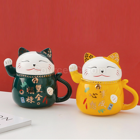 Customization Zhaocai Cat Ceramic Cup Corporate Gifts