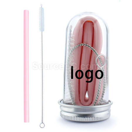 Silicon Straw Set With Transparent Tube