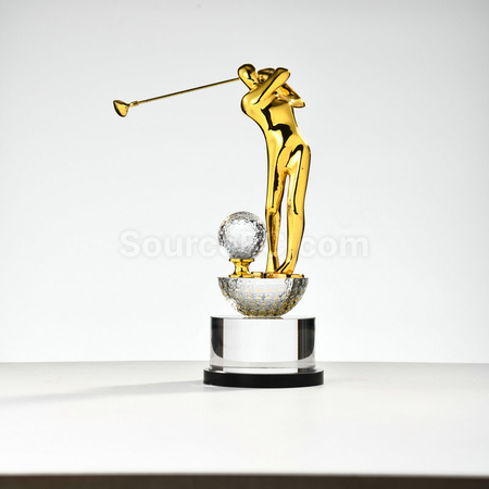 Customization Golf Crystal Trophy Corporate Gifts