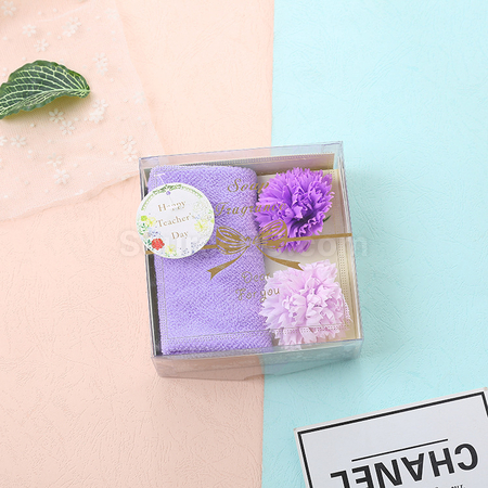Customization Carnation Soap Flower Towel Gift Box Corporate Gifts