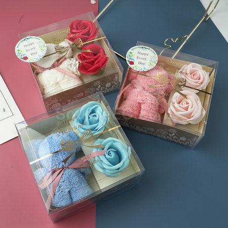 Customization Rose Soap Flower Towel Gift Box Corporate Gifts