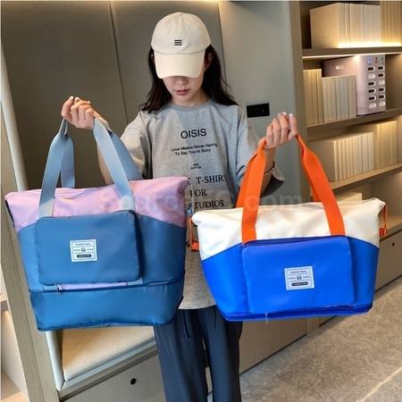 Customization Large-Capacity Color-Blocked Folding Travel Bag Corporate Gifts