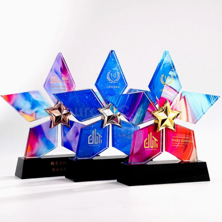 Customization Pentagram Crystal Trophy Corporate Gifts