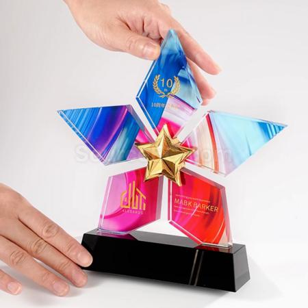 Customization Pentagram Crystal Trophy Corporate Gifts