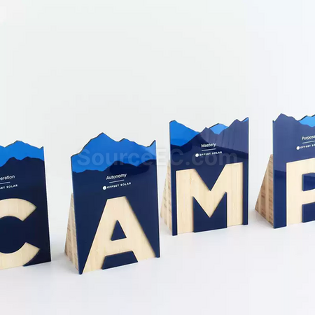 Customization Letter Solid Wood Trophy Corporate Gifts