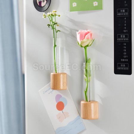 Customization Magnetic refrigerator magnet hydroponic small vase Corporate Gifts