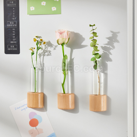 Customization Magnetic refrigerator magnet hydroponic small vase Corporate Gifts
