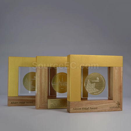 Crystal Solid Wood Trophy