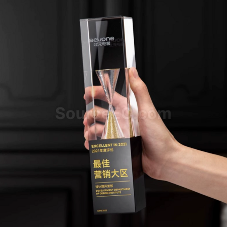 Customization Hourglass crystal trophy Corporate Gifts
