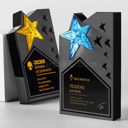 Customization Five-Pointed Star Crystal Trophy Corporate Gifts