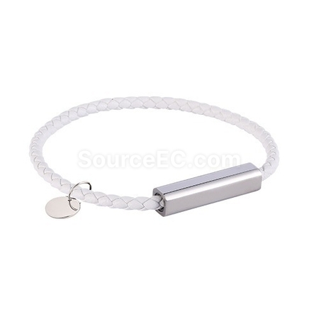Customization Engraved Magnetic Buckle Leather Rope Bracelet Corporate Gifts