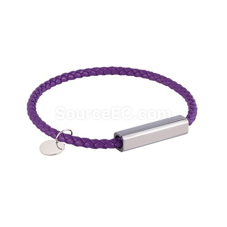 Customization Engraved Magnetic Buckle Leather Rope Bracelet Corporate Gifts