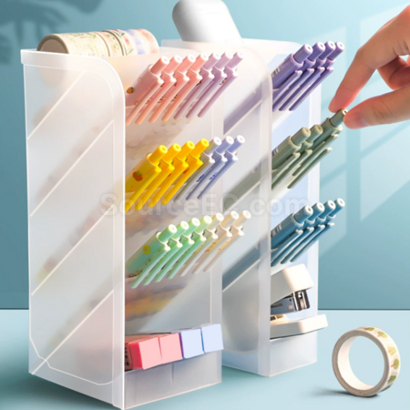 Slanted Pen Holder Storage Box