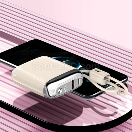 Customization Mini power bank with built-in fast charging cable Corporate Gifts