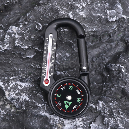 Customization Outdoor Compass Carabiner with Thermometer Corporate Gifts