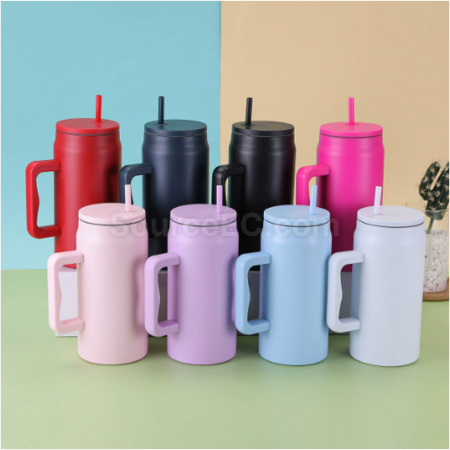 50OZ Straw handle thermos cup
