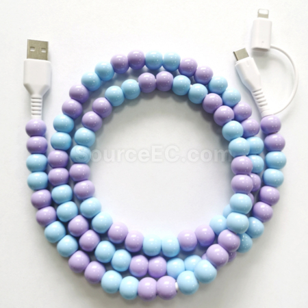 Customization One to two colored bead charging cable Corporate Gifts