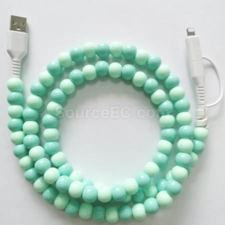 Customization One to two colored bead charging cable Corporate Gifts