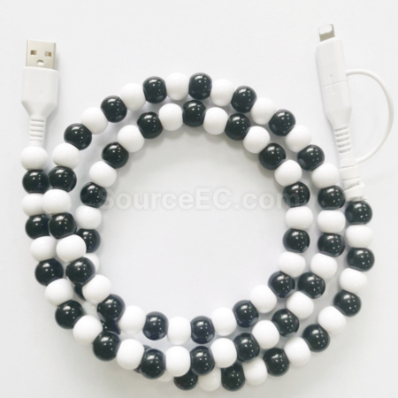 Customization One to two colored bead charging cable Corporate Gifts