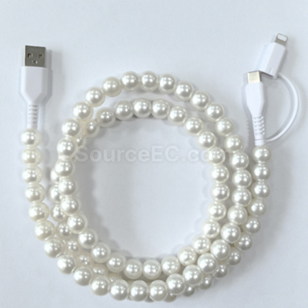 Customization One to two colored bead charging cable Corporate Gifts