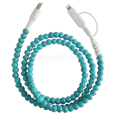 Customization One to two colored bead charging cable Corporate Gifts