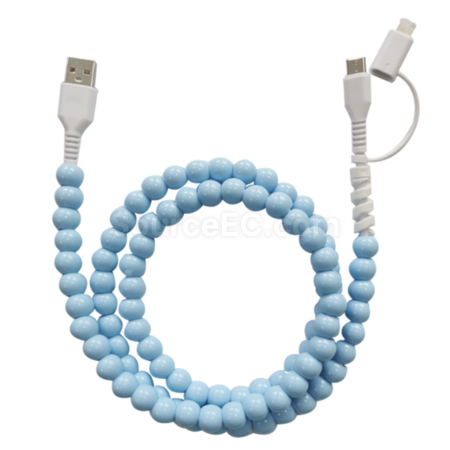 Customization One to two colored bead charging cable Corporate Gifts