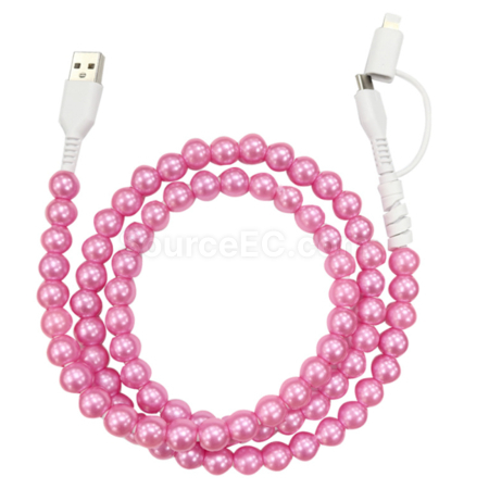 Customization One to two colored bead charging cable Corporate Gifts
