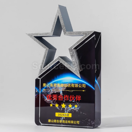 Customization Colorful Five-Star Crystal Trophy Corporate Gifts