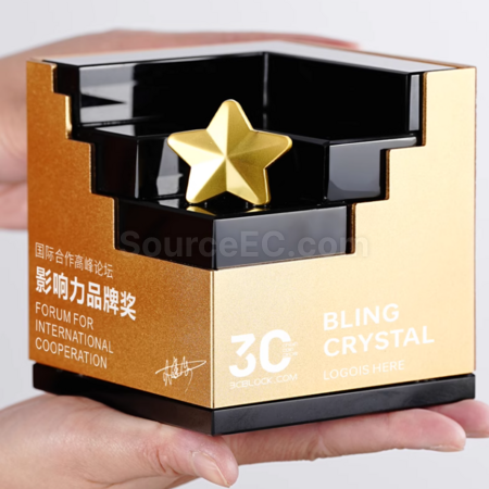 Customization Creative Solid Wood Crystal Trophy Corporate Gifts