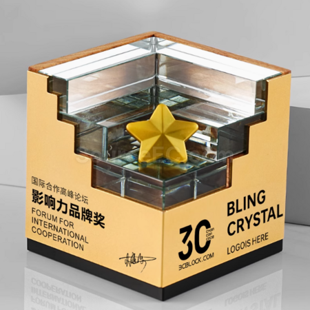 Customization Creative Solid Wood Crystal Trophy Corporate Gifts